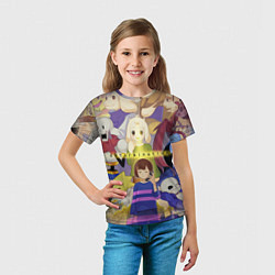 Футболка детская FRISK UNDERTALE, ALL HEROES GAME, цвет: 3D-принт — фото 2