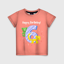 Детская футболка Шестой день рождения