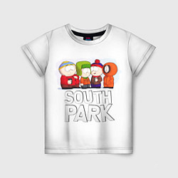 Футболка детская South Park - Южный парк Кенни, Кайл, Стэн и Эрик, цвет: 3D-принт