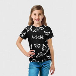 Футболка детская Адель летящие бабочки, цвет: 3D-принт — фото 2
