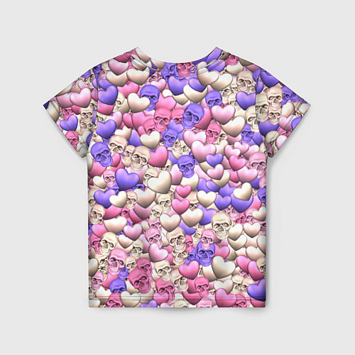 Детская футболка Сердечки-черепушки / 3D-принт – фото 2