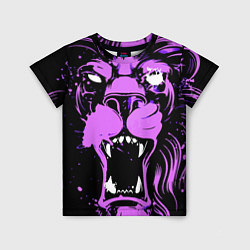 Футболка детская Neon pink lion, цвет: 3D-принт