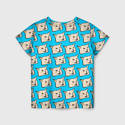 Детская футболка Screaming woman cat / 3D-принт – фото 2