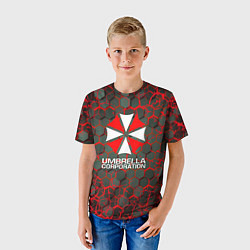 Футболка детская Umbrella Corporation соты, цвет: 3D-принт — фото 2