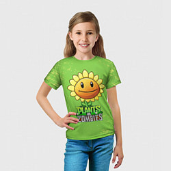 Футболка детская Подсолнух Plants vs Zombies, цвет: 3D-принт — фото 2