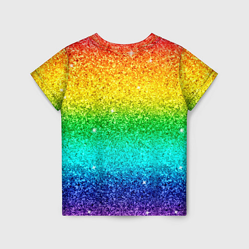 Детская футболка Блестки радуга / 3D-принт – фото 2