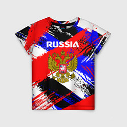 Футболка детская Russia Геометрия патриотизм, цвет: 3D-принт