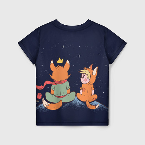 Детская футболка Маленький принц и лис смотрят на небо / 3D-принт – фото 2