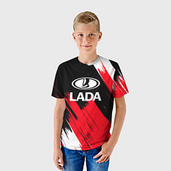 Футболка детская Lada автоваз лого, цвет: 3D-принт — фото 2