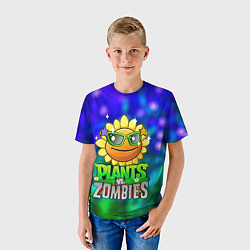 Футболка детская Plants vs Zombies подсолнух, цвет: 3D-принт — фото 2