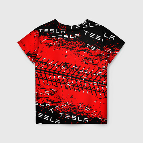 Детская футболка Tesla - Следы от колес / 3D-принт – фото 2
