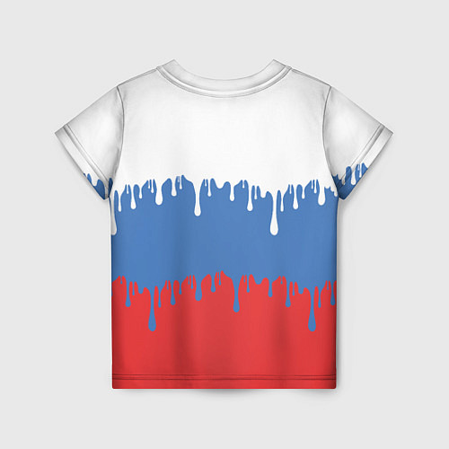 Детская футболка Флаг России потёки / 3D-принт – фото 2