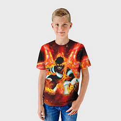 Футболка детская Пламенная Бригада Пожарных Shinra Kusakabe, цвет: 3D-принт — фото 2