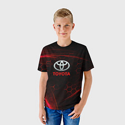 Футболка детская Toyota sport соты, цвет: 3D-принт — фото 2