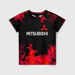 Футболка детская Mitsubishi пламя огня, цвет: 3D-принт