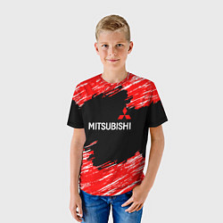 Футболка детская Mitsubishi размытые штрихи, цвет: 3D-принт — фото 2