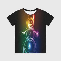 Футболка детская Неоновый снеговик, цвет: 3D-принт