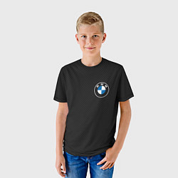 Футболка детская BMW LOGO CARBON ЧЕРНЫЙ КАРБОН, цвет: 3D-принт — фото 2