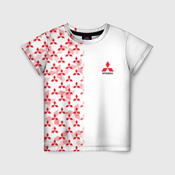 Футболка детская Mitsubishi Mini logo Half pattern, цвет: 3D-принт