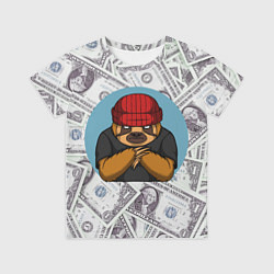 Футболка детская Богатый ленивец Паттерн из долларов, цвет: 3D-принт