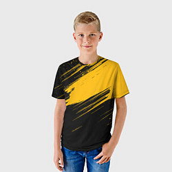 Футболка детская Black and yellow grunge, цвет: 3D-принт — фото 2