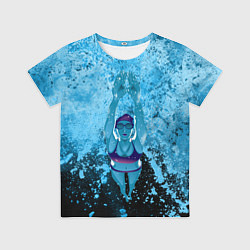 Футболка детская Спортивное плавание Голубая вода, цвет: 3D-принт