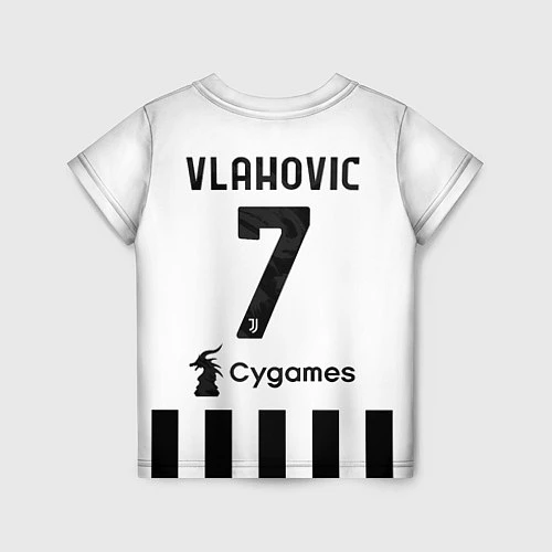 Детская футболка ВЛАХОВИЧ ЮВЕНТУС VLAHOVIC JUVENTUS / 3D-принт – фото 2