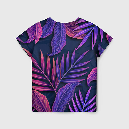 Детская футболка Neon Tropical plants pattern / 3D-принт – фото 2