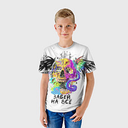 Футболка детская Череп забей, цвет: 3D-принт — фото 2