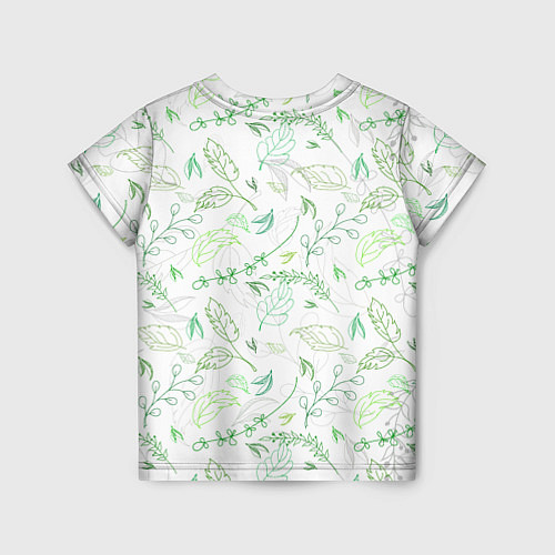Детская футболка Хаос из зелёных веток и листьев / 3D-принт – фото 2
