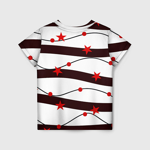 Детская футболка Красные Звезды На Волнах / 3D-принт – фото 2