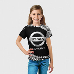 Футболка детская NISSAN SKYLINE Следы, цвет: 3D-принт — фото 2