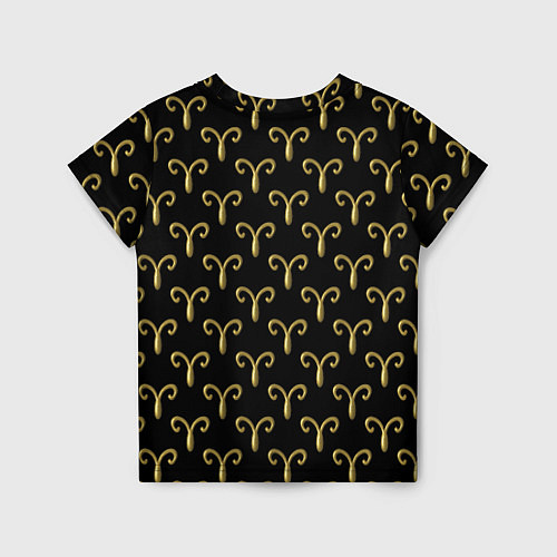 Детская футболка Золотой овен на черном фоне Паттерн / 3D-принт – фото 2