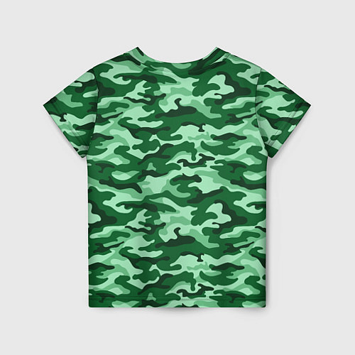 Детская футболка Зеленый монохромный камуфляж / 3D-принт – фото 2