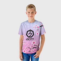 Футболка детская GOT7 ЦВЕТЫ САКУРЫ, цвет: 3D-принт — фото 2