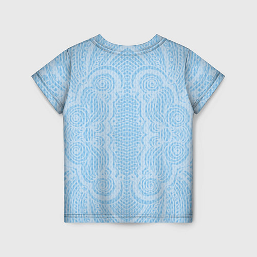 Детская футболка Вязаный светлый узор, абстракция Нежный голубой цв / 3D-принт – фото 2