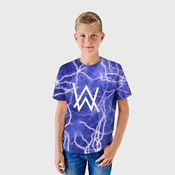 Футболка детская Alan Walker молнии, цвет: 3D-принт — фото 2