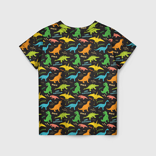 Детская футболка Разноцветные Динозавры / 3D-принт – фото 2