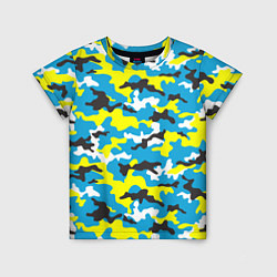 Детская футболка Камуфляж Небесно-Синий