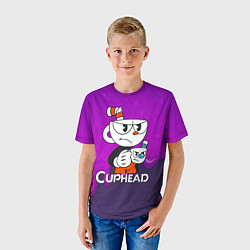 Футболка детская Недовольная чашечка cuphead, цвет: 3D-принт — фото 2