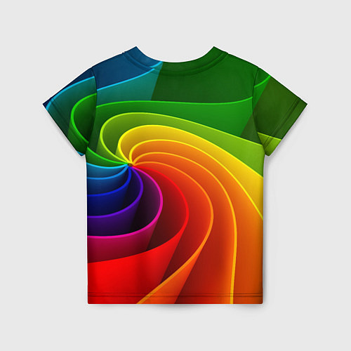 Детская футболка Спираль Модный узор 2023 Неон / 3D-принт – фото 2