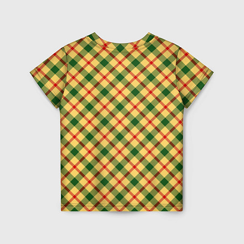 Детская футболка Желто-зеленая Клетка / 3D-принт – фото 2