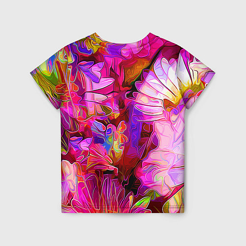 Детская футболка Красочный цветочный паттерн Floral pattern / 3D-принт – фото 2