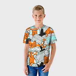 Футболка детская УДИВИТЕЛЬНЫЕ КОШКИ, цвет: 3D-принт — фото 2