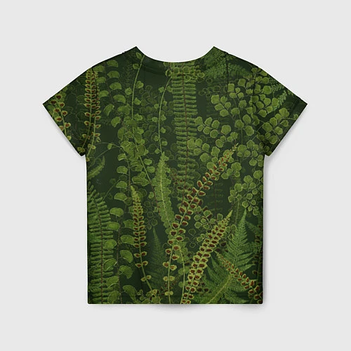 Детская футболка Цветы Зеленые Папоротники / 3D-принт – фото 2