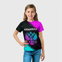 Футболка детская Людмила Россия, цвет: 3D-принт — фото 2