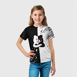 Футболка детская Monokuma брызги, цвет: 3D-принт — фото 2