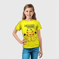 Футболка детская Пикачу Пика Пика в костюме, цвет: 3D-принт — фото 2