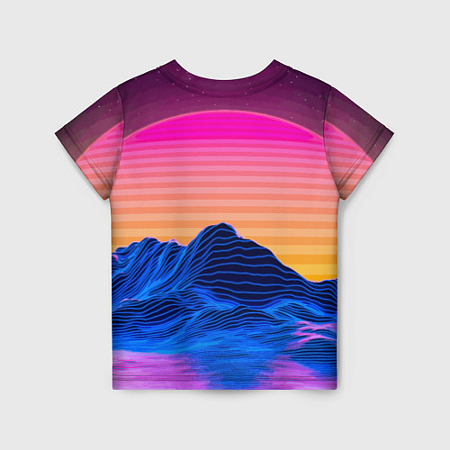 Детская футболка Vaporwave Mountains Психоделика Неон / 3D-принт – фото 2