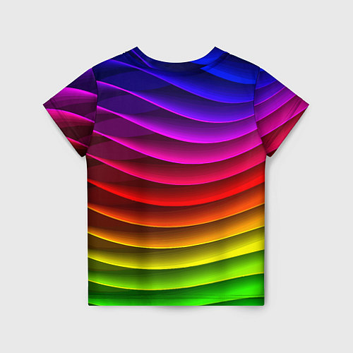 Детская футболка Color line neon pattern Abstraction Summer 2023 / 3D-принт – фото 2